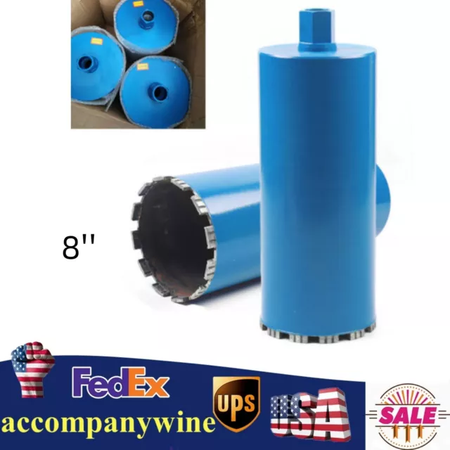 Wet Diamond Core Drill Bit 8" for Concrete Marble Reinforced Concrete Asphalt