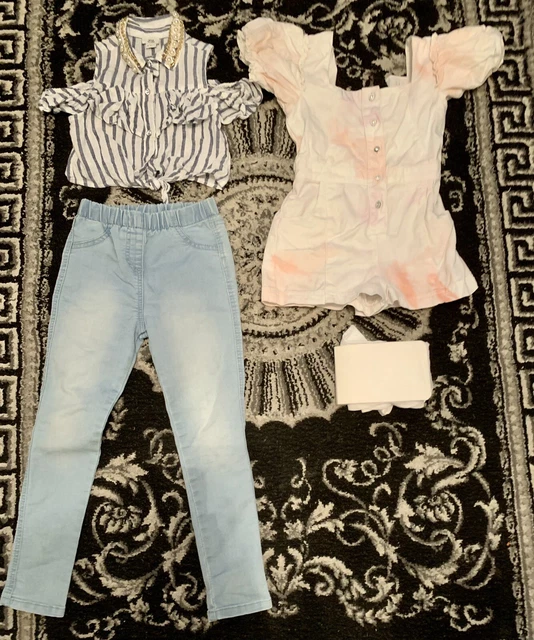 Girls RIVER ISLAND Playsuit Top Jeggings Tights Bundle Lot Age 5-6 Yrs (4 Items)