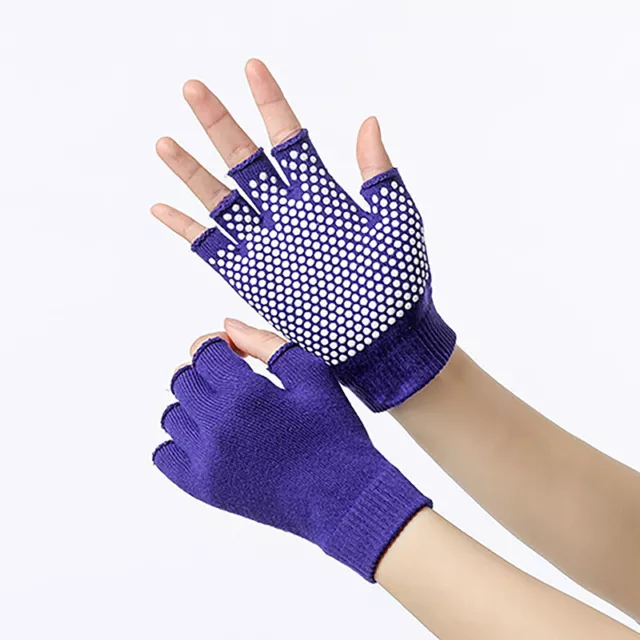 Women Non-slip Yoga Gloves Breathable Fitness Pilates Half Finger Glove Sport 3