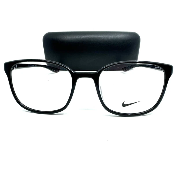 NIKE 7026 Eyeglasses Frame 001 Black Eyewear 52-18-140 Round Full Rim H9643