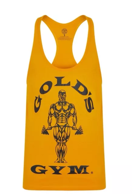 GOLD`S GYM Iconic Men Muscle Joe Sleeveless Workout Training Tank Vest Top GOLD