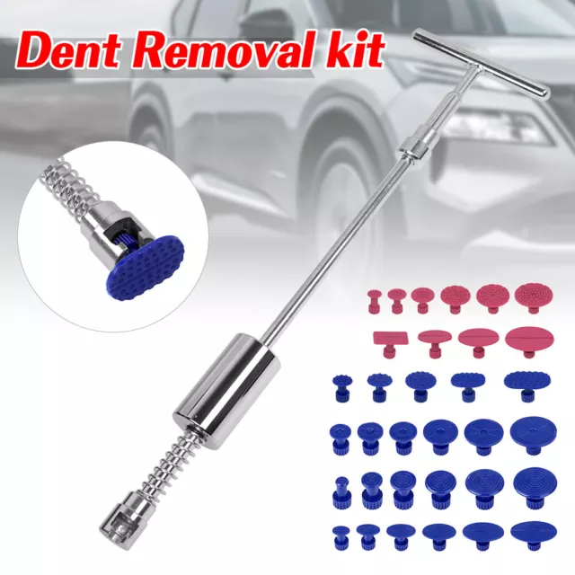 34X Car Paintless Dent Removal Kit Slide Hammer with 18Pcs Dent Puller Tabs Tool 3