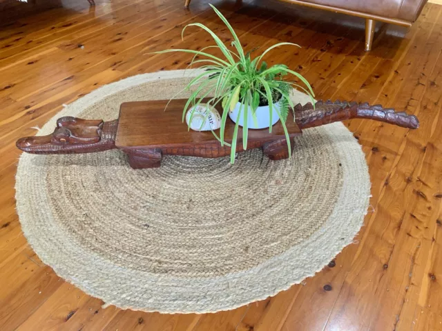 Vintage Papua New Guinea Crocodile Coffee Table~Tribal Hand Carved TV Stand,Etc~