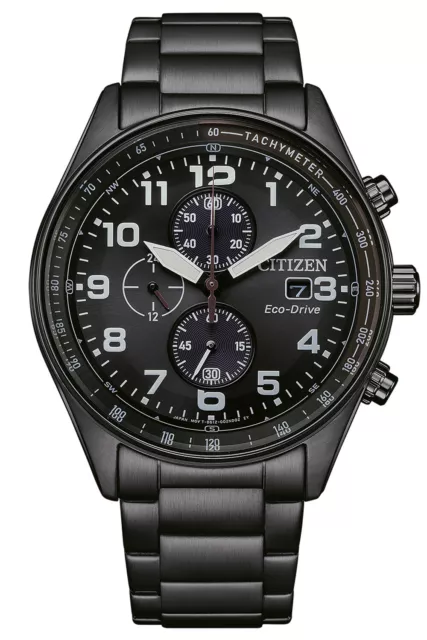 CITIZEN Eco-Drive Herrenuhr Chronograph Schwarz Chrono CA0775-79E