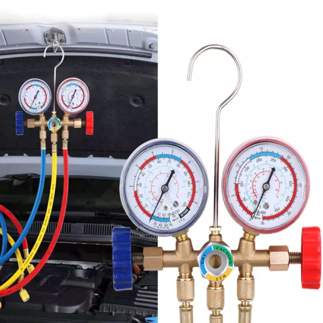 Refrigerant Manifold Gauge Set AC Diagnostic Air Conditioning R404A R134A R12 UK