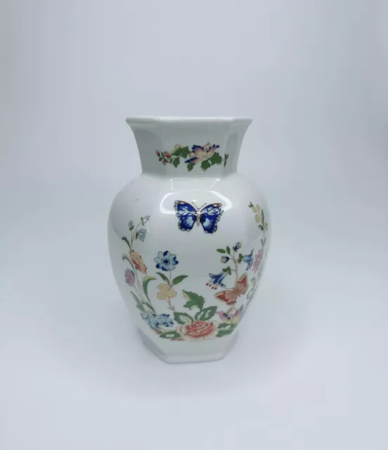 Aynsley Bone China Cottage Garden Butterfly Flower Vase Made in England 5” Vtg