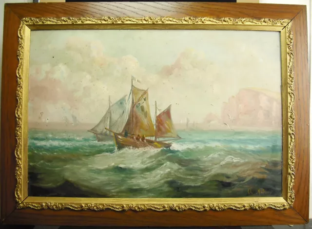 Charles Mattlings 1910 Marino Barco De Melocotón Pesca Bote Fishermans Paint