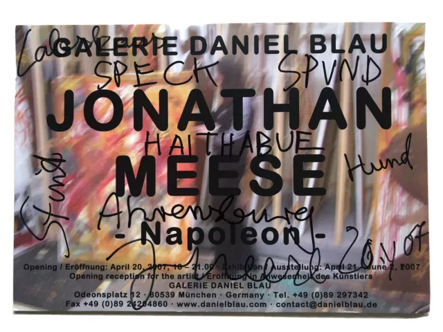 Jonathan Meese, orig. Signiert Unterschrift auf großer Karton Karte 2007