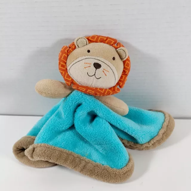 Cuddle Time Lion Beige Orange Blue Security Blanket Lovey Plush