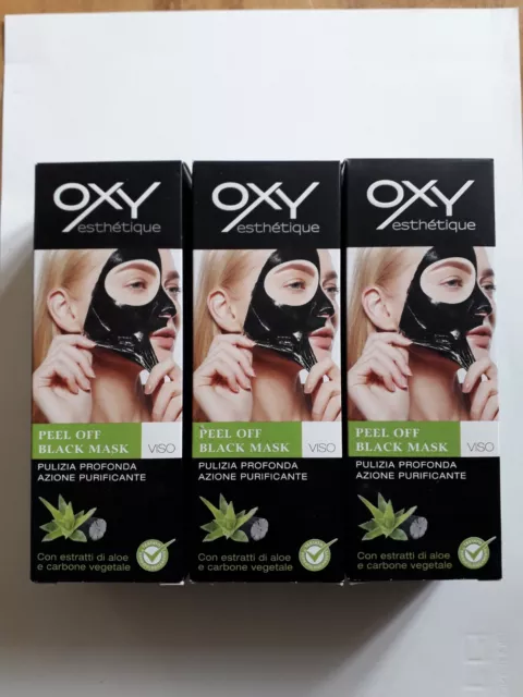 OXY Black Mask 3 Pezzi Maschera Purificante per il Viso - 100ml