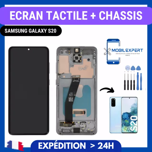 Ecran Oled + Vitre Tactile Sur Chassis Samsung Galaxy S20 (G980F)