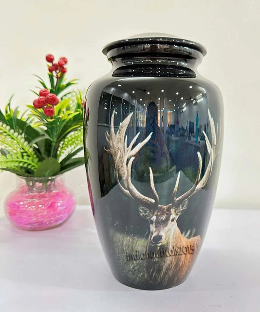 Deer Print Cremation Urn for Ashes Adult Urn for deer ashes  Memorial Deer Urn