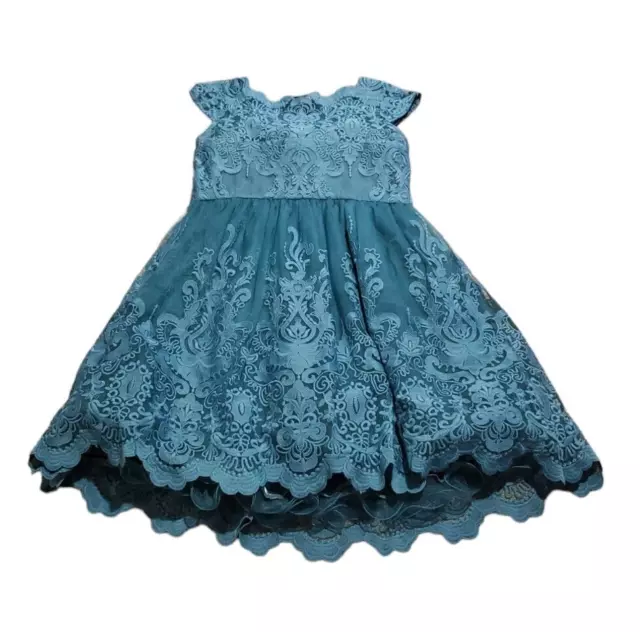 Chi Chi London Teal Lace Dress Formal Prom Wedding Short Sleeve Women Size 18 2