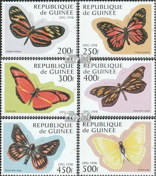 Guinea 1716-1721 (completa Edizione) postfrisch 1998 Schmetterlinge