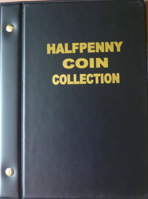 VST AUSTRALIAN HALF PENNY ½d COIN ALBUM 1910 to 1964 with DATES MINTAGES PRINTED