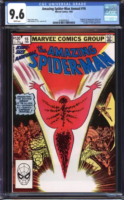 Amazing Spider-Man Annual #16 Cgc 9.6 White Pages // 1St New Captain Marvel 1982
