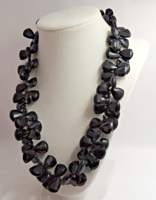 Stunning Vintage 1960's Black Acrylic Necklace "OLD STOCK"