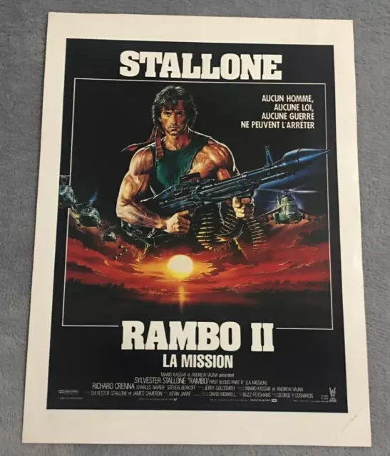 RAMBO II - Sylvester STALLONE - 1984 - RAMBO 2 - SYNOPSIS - 24 x 32 cm