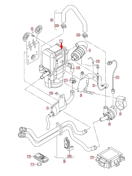 OEM AUDI A3 8Pa Auxiliary Heater Webasto 5Q0898008K Genuine £1,203.17 -  PicClick UK