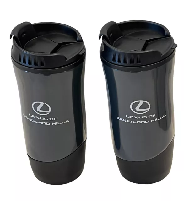 New Lexus of Woodland Hills Gray Stainless Steel Travel Coffee Mug Cup -Set of 2