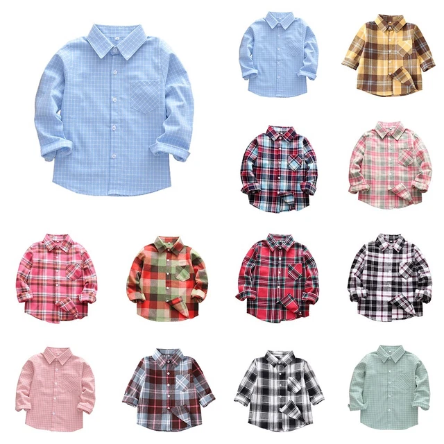 Vendita calda camicie bambini camicia flanella t-shirts bambino cotone camicie