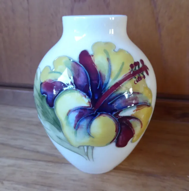 Walter Moorcroft Pottery Vase with "Hibiscus" Pattern