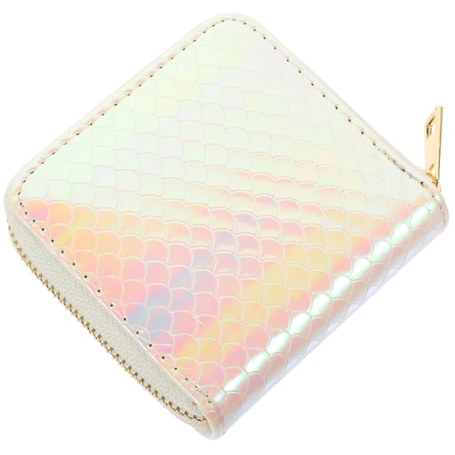 Piccolo Portafoglio Da Donna In Pelle Rossa, Bifold Compatto, Con Blocco RFID, 7 Slot E Tasca Cerniera, Colore Caffè