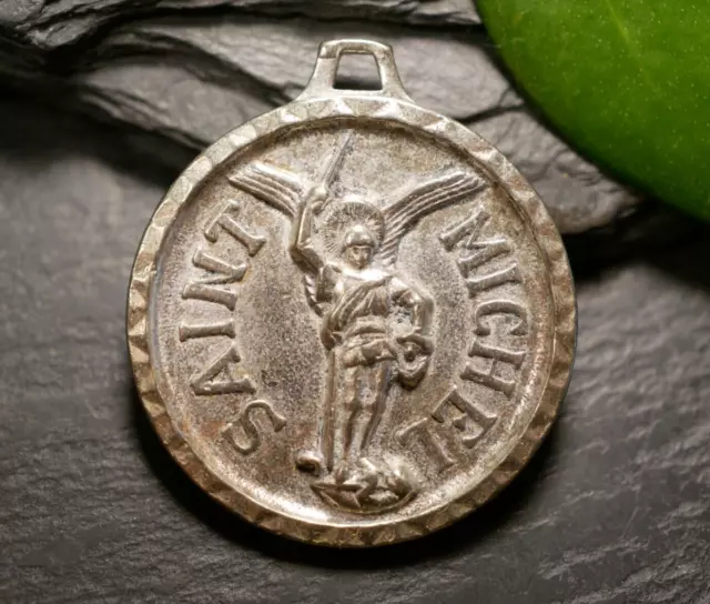 Silberfarbene Pilger Medaille Anhänger Saint Michel Mont Saint Michel France