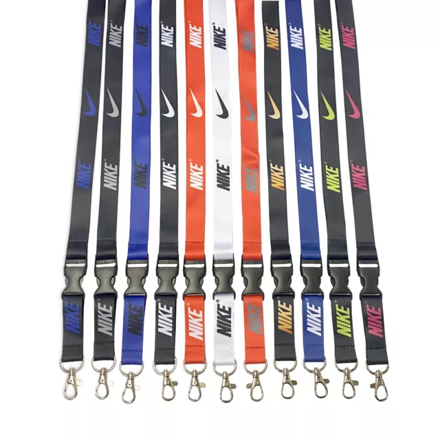 Nike Lanyard for Keyring ID Holder Phone Neck Strap - Blue Black Red Pink White