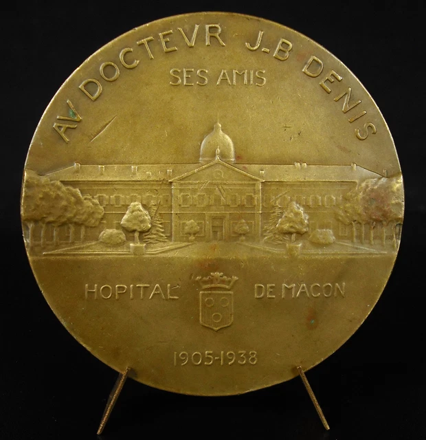 1934 BERIEL Hospitals de Lyon Neurology Bronze Medal by Linossier
