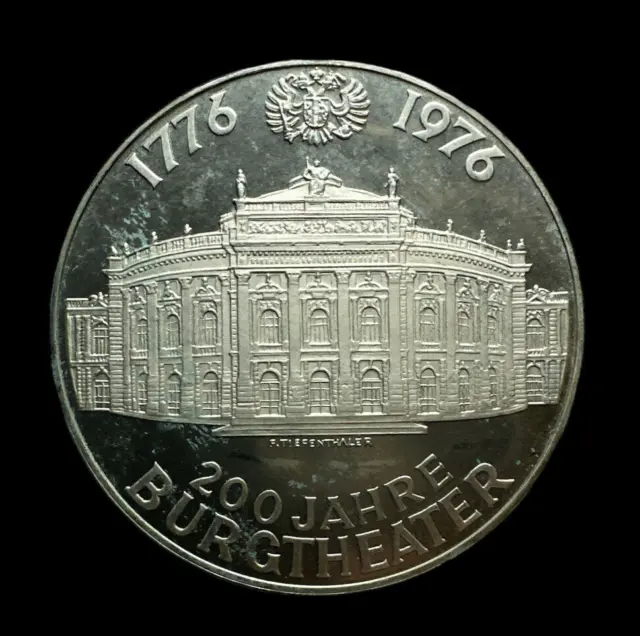 1976 Austria 100 Schilling 200th Anniversary of the Burgtheater SIlver Coin UNC