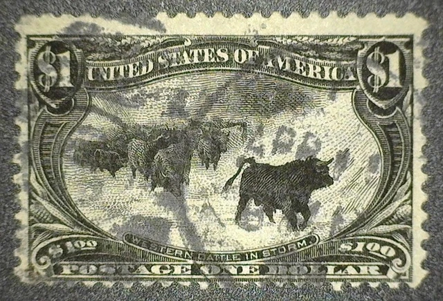 US Scott #292, 1898 $1.00 Trans-Mississippi Exposition - F/VF - Used US Scott #292, 1898 $1.00 Trans-Mississippi Exposition - F/VF - Used