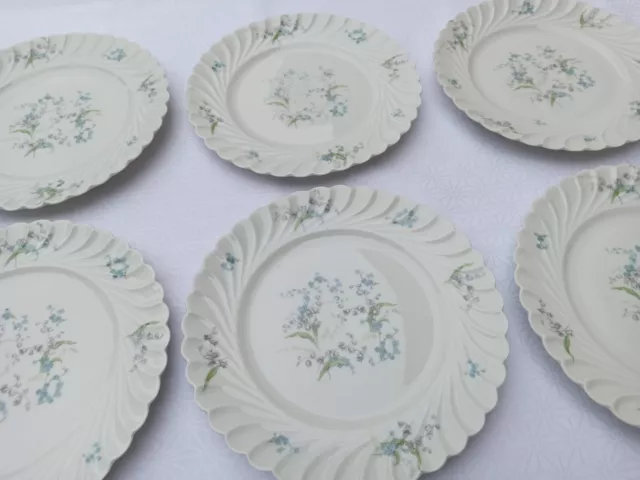 6 ASSIETTES PLATES EN PORCELAINE LIMOGES HAVILAND modèle MYOSOTIS MUGUET lot 2