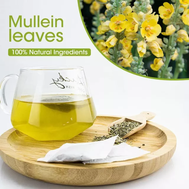 30 Packs Mullein Leaf Tea Bags  Detox Herbal Enhance Immunity 90g For Lung Clean