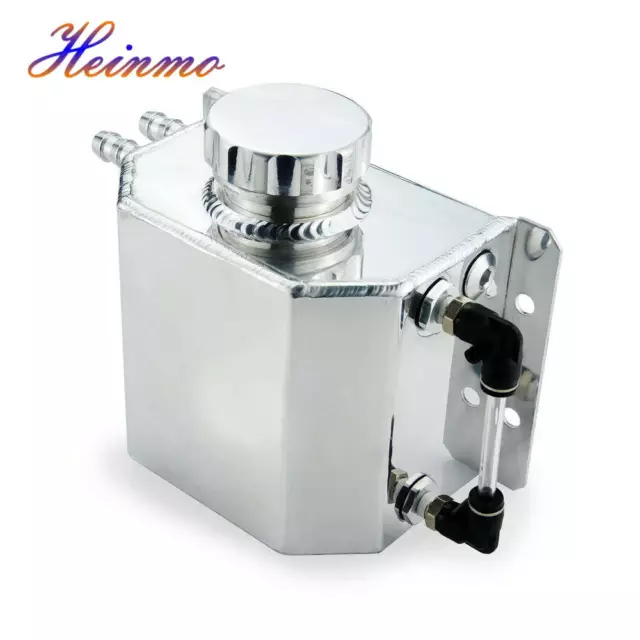 Universal 1000ml Aluminium Motoröl Catch Can Tank Reservoir Breather Tank Silber