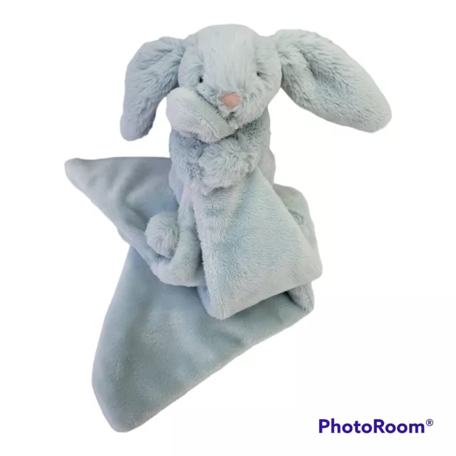 Jellycat Bashful Bunny Lovey Soother Blue Rabbit Baby Security Blanket