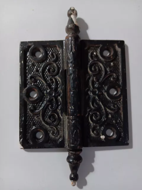 Victorian Door Hinge 3 1/2”X 3 1/2" Steeple Top Cast Iron Antique Vintage