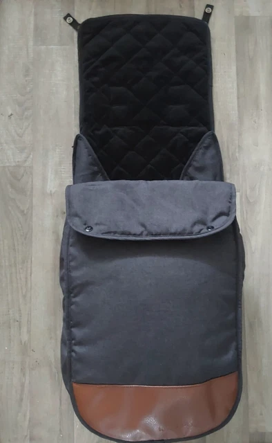 icklebubba discovery stroller footmuff/liner charcoal/brown Leatherette