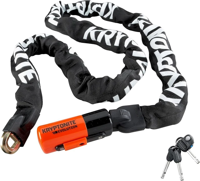 KRYPTONITE Lock Evolution Series 4 Integrated Chain 160cm Black/Orange 000815