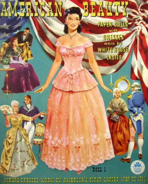 White House First Ladies Paper Doll Book American Beauty Complete Original 1951