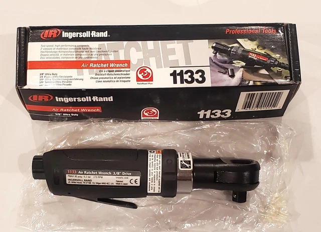 New Ingersoll Rand 3/8" Drive Air Ratchet Wrench - Model 1133 Ultra Duty 270 RPM