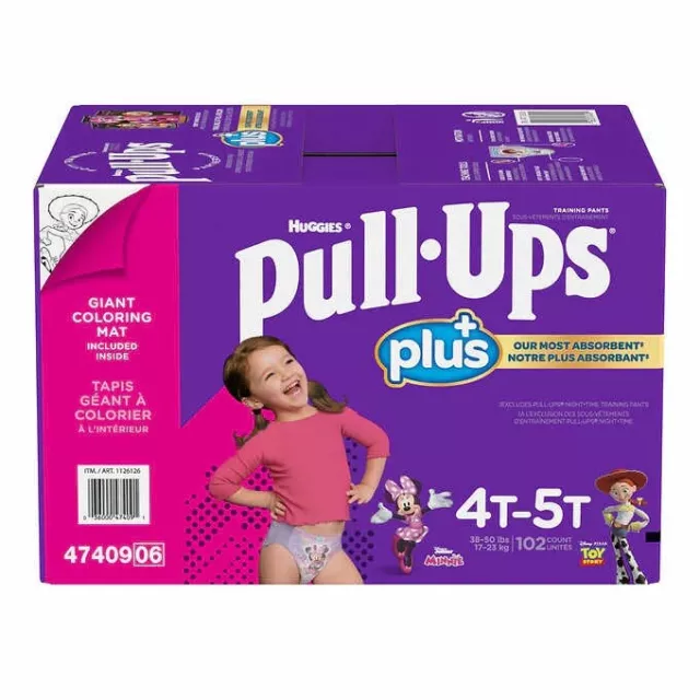 Huggies Pull-Ups Plus Training Pants For Girls 4T-5T 102 CT