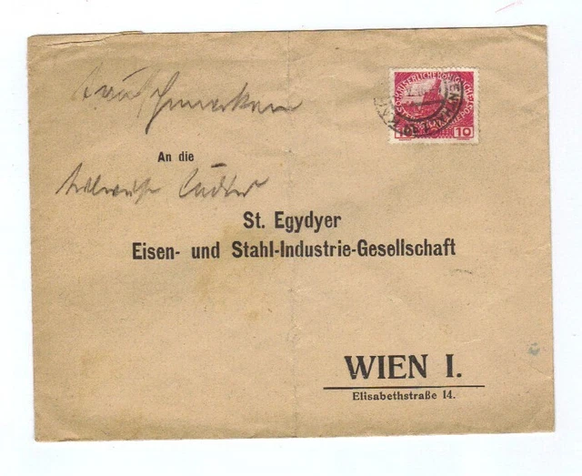 Österreich, 1916, Briefkuvert frankiert mit MiNr.182
