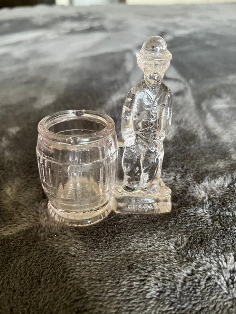 Charlie Chaplin glass candy container