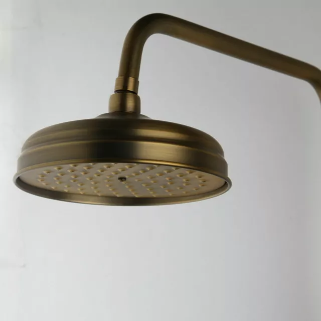 Antique Brass 8 inch Round Rainfall Shower Head Rain Bathroom Overhead Spray