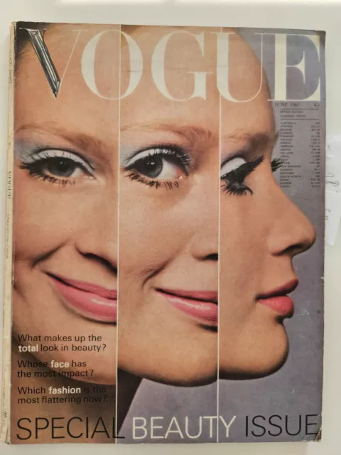 Magazine mode fashion VOGUE UK june 1967 special beauty issue 16 missing pages