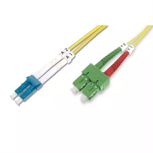 DIGITUS LWL Singlemode Patchkabel Duplex SC (APC) / LC (PC) OS2 2m Netzwerkkabel