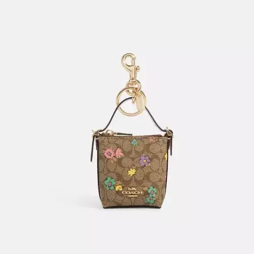 COACH Signature Coated Canvas Bear Bag Charm Light Khaki Style No. CI012,  Light Khaki, Small : : Jewellery