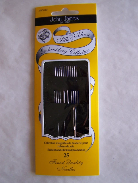 Agujas bordadas de cinta de seda 25 piezas tamaños asst JJ47010