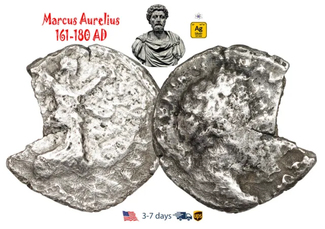 Ancient Roman Empire Coin Silver Denarius Marcus Aurelius 161 180 AD #30570